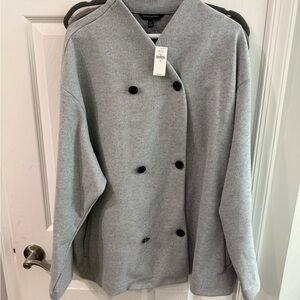 Banana Republic Gray Double-Breasted Coat